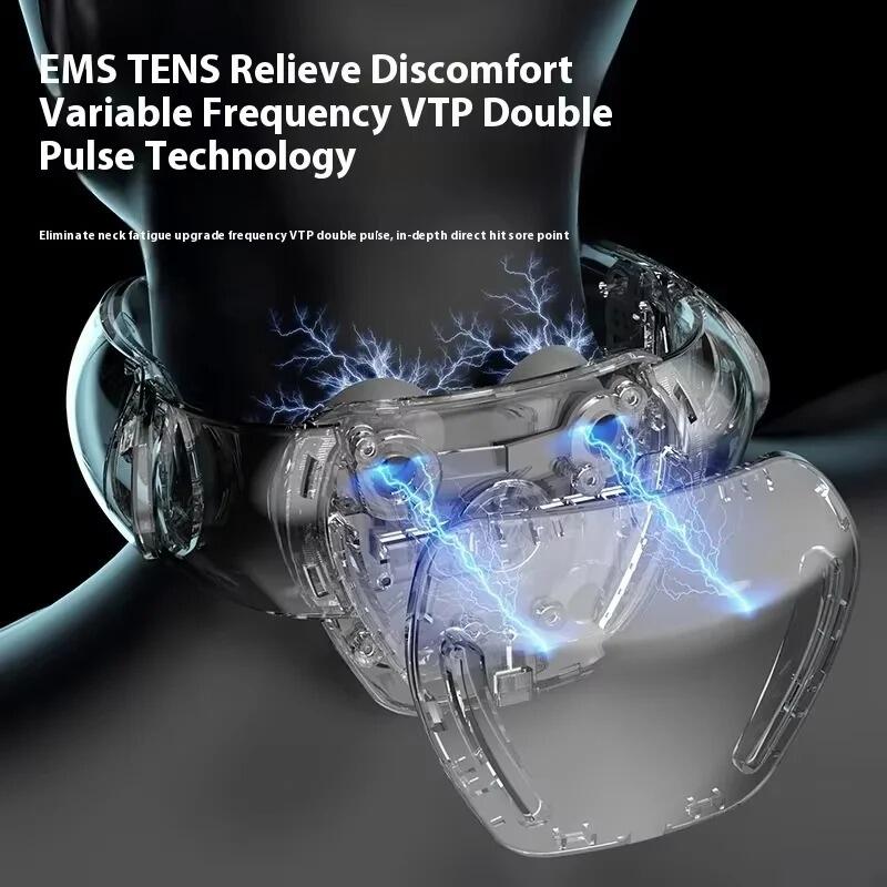 Masajeador Eléctrico de Pulso para Cuello con Calor – EMS + TENS